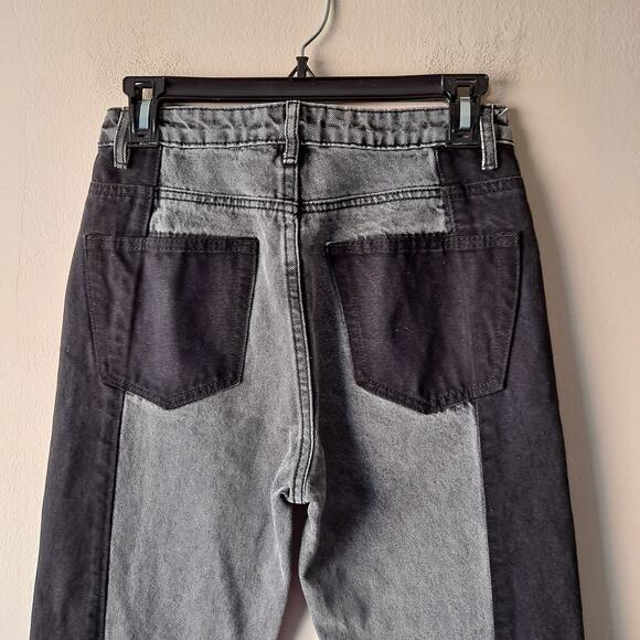 Adika Black & Gray Colorblock Cotton Straight Leg Jeans Pants Womens Size S(NWT) - Picture 8 of 16